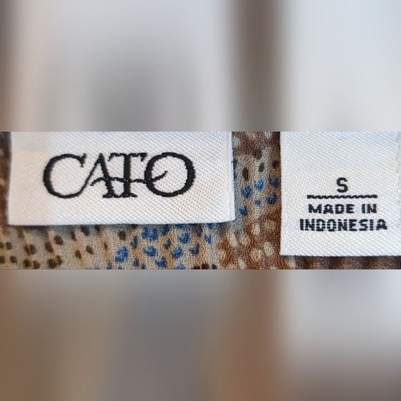 Pre-owned Cato 3/4 sleeve ruffle button-down shirt with collar size small, TC - Picture 3 of 4